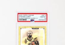 Two smooth. ๐ฎโ๐จ How high is Glass Canvas in your Chrome insert power rankings? The 20-card set sports clean design and a single parallel, mirrored here with Curry and Magic. pic.