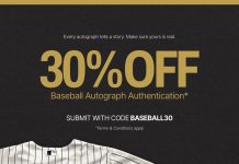Baseball season is back. And so are the signatures that define it. Enjoy 30% off baseball autograph authentication until May 5th with code BASEBALL30