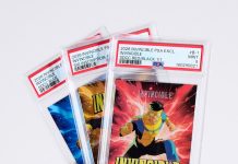 Tap into Invincible, Invincible VS, Battle Beast, and The Walking Dead for four separate SDCC-exclusive sets. One PSA-graded, hand-numbered card per $89 per box, only at the PSA booth. π