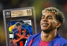 Introduced in 2025-26 Panini Prizm FIFA, the Manga insert returns with one of the year’s most sought-after designs, featuring global superstar Lamine Yamal. Combining Panini’s popular anime-inspired artwork with one of soccer’s brightest young talents, the Manga insert has quickly become one of the standout chase cards in the release.