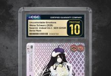This super rare Weiss Schwarz Nazarick: Undead Vol. 3 “Uncontrollable Emotions” card of Albedo was recently graded a Pristine 10! 💎 On top of that, it is signed by the Japanese voice actor of Albedo, Yumi Hara herself!!🖤🕸️ A card so beautiful, it might just trigger an “uncontrollable emotion” or two!!