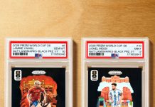 Who’s game to run it back? 🌍🏆 This collector recreated the World Cup Final with 1-of-1 National Landmark inserts of the matchup’s biggest stars. Which Black Prizm are you backing?